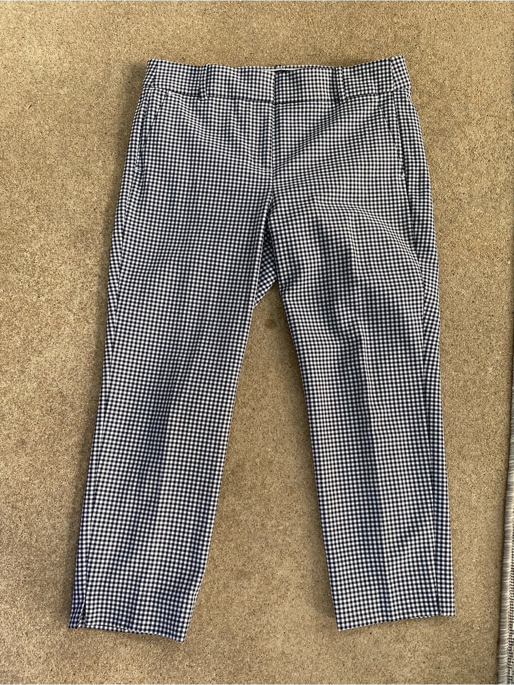 J. Crew Black & White Cameron Gingham Ankle/Crop Dress Pants
